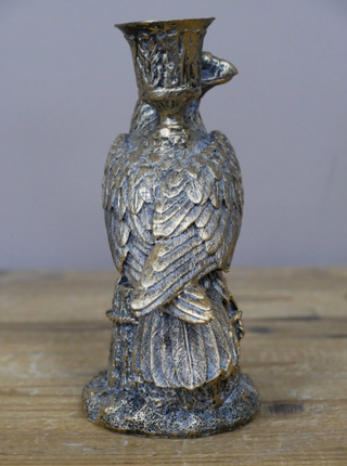 Quirky Silver Eagle Candle Holder