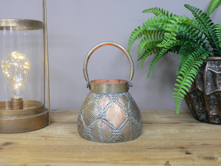Golden Metal Antique Rustic Moroccan Style Candle T Light Holder Lantern