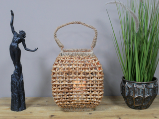 Large Boho Rattan Lantern