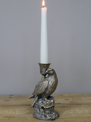Quirky Silver Eagle Candle Holder