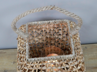 Large Boho Rattan Lantern