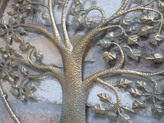 Gold Tree Wall Lantern