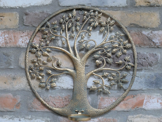 Gold Tree Wall Lantern