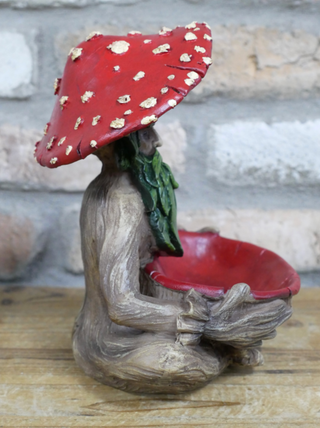 Quirky Mushroom Man Garden Ornament