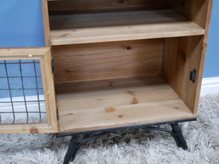 Industrial Wooden & Metal Bedside Table