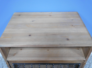 Industrial Wooden & Metal Bedside Table