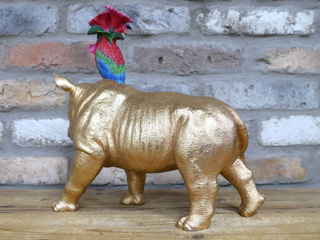 Metallic Rhino & Parrot Ornament