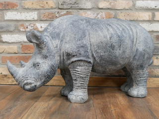 Large Stone Rhino Ornament