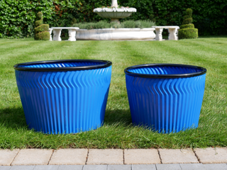 Set Of 2 Blue Dolly Tubs