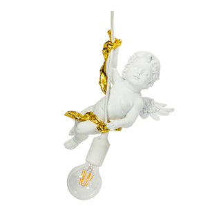White & Gold Cherub Pendant
