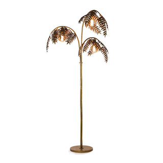 Antique Gold Palm Leaf Floor Lamp