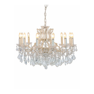Antique White 12 Branch Chandelier