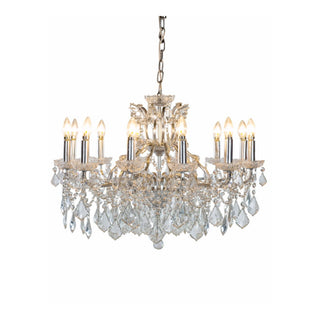 Silver Leaf 12 Branch Chandelier