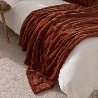 Empress Faux Fur Throw Rust