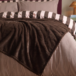 Kallu Double-Sided Faux-Fur Throw Chocolate