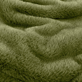 Kallu Double-Sided Faux-Fur Throw Olive