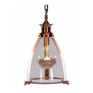 Copper & Glass Lantern Ceiling Light