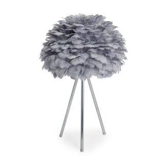 Grey Feather Tripod Table Lamp