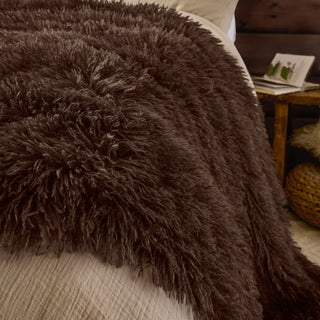 Rowan Faux Fur Throw Chocolate