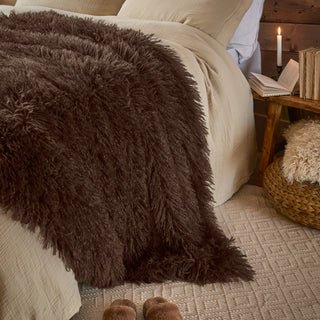 Rowan Faux Fur Throw Chocolate