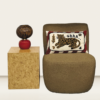 Atelier Small Side Table - Elm Burl Effect - L35 D35 H42cm